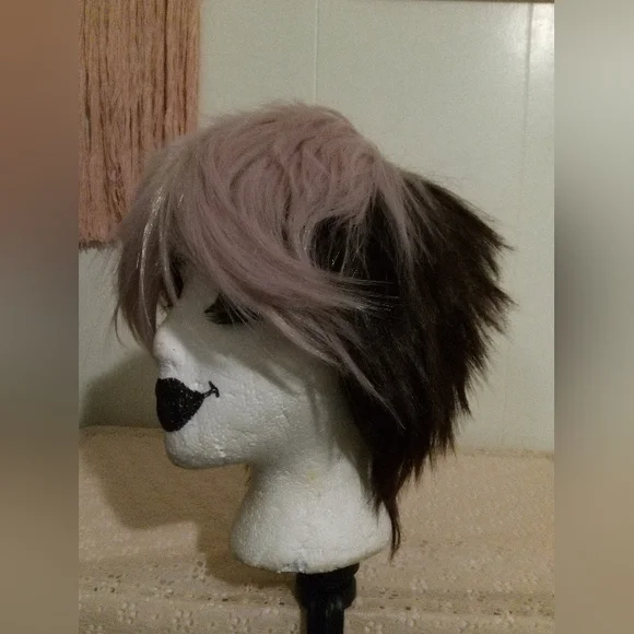 (Clearance) Pink & dark brown synthetic costume wig - Picture 2 of 6